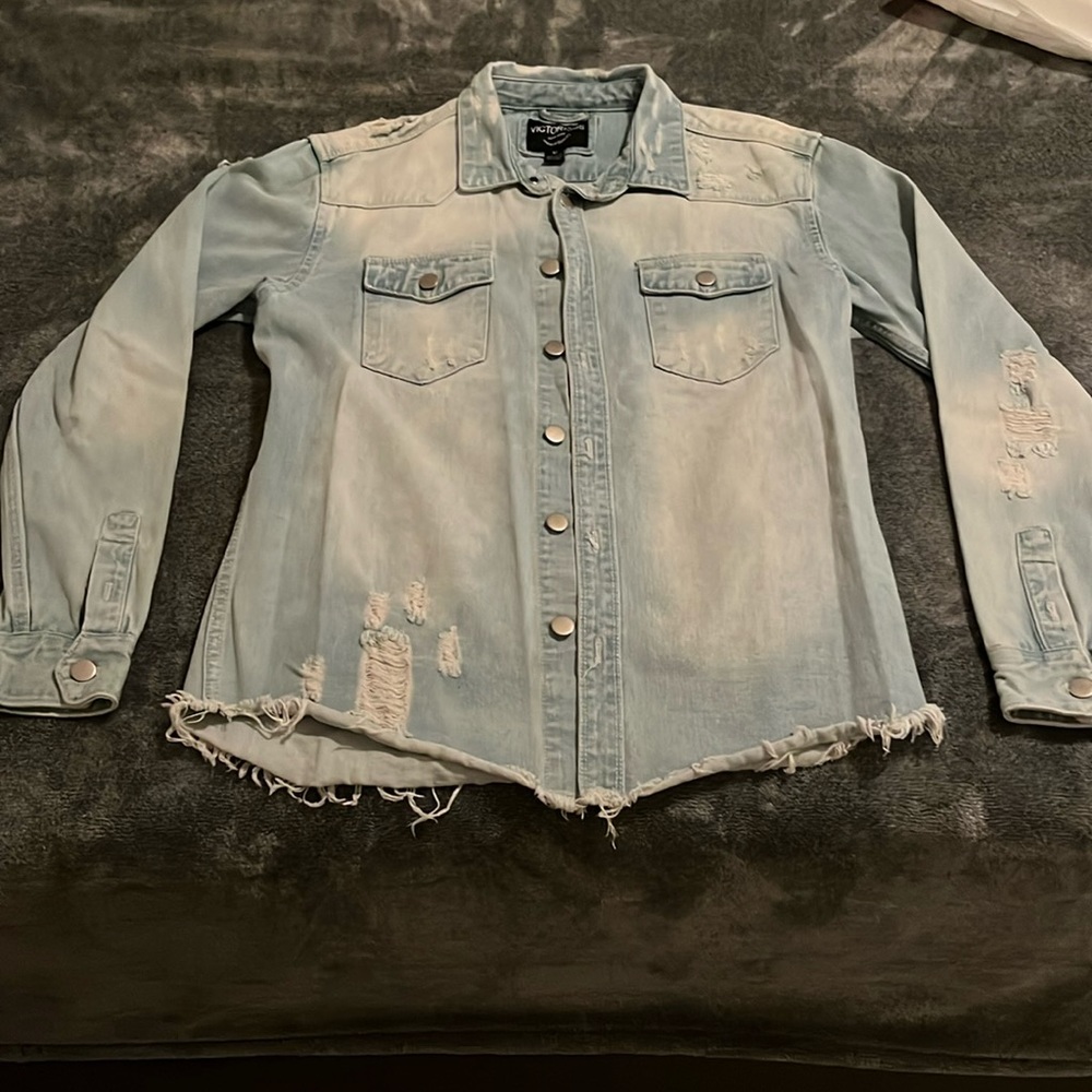 Ripped jean jacket